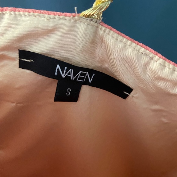 NAVEN Blue & Pink Colorblock Heartthrob Silk Dress - Picture 5 of 8